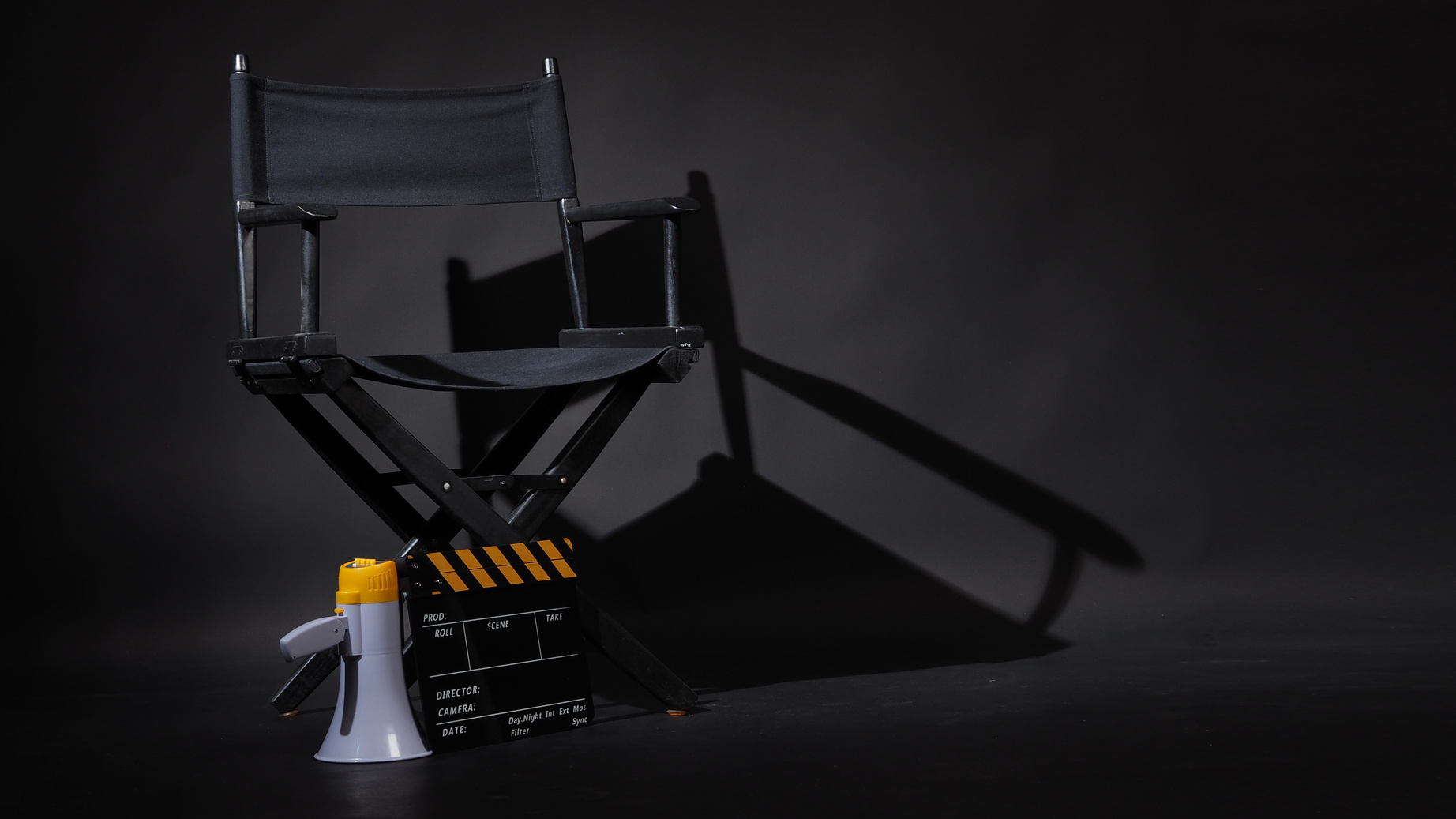 Movie Set Chair and Clapperboard